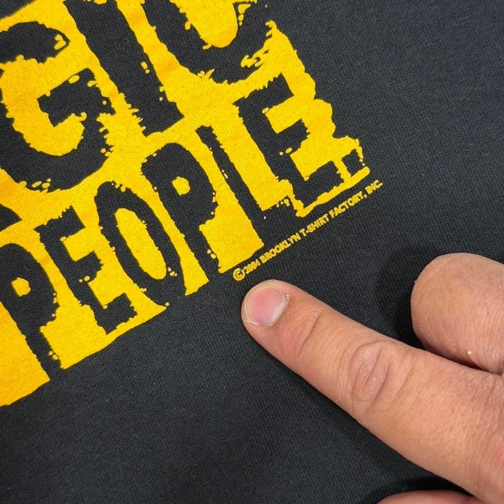 Vintage 2004 Allergic to Stupid People Graphic T-Shirt Delta Pro Weight Black M - Picture 3 of 6